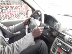 Steering handling: left and right hands must be positioned at 9am and 3pm positions on a clock respectively 