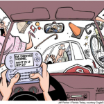 TEXTING AND ACCIDENT ILLUSTRATION -BY CAGLE CARTOON.COM