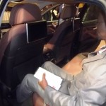 Motoring World’s Editor-in-chief, Femi Owoeye, testing the rear passengers seats’ headroom and legroom