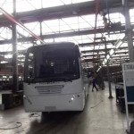 Ashock Leyland bus on production line