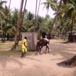 Femi Owoeye, Motoring World Editor-in-chief riding a horse at the Beach Resort on Saturday