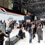 News hunters milling round Kia stand at geneva