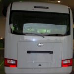 Rear view of the all-New and 4th generation Toyota Coaster